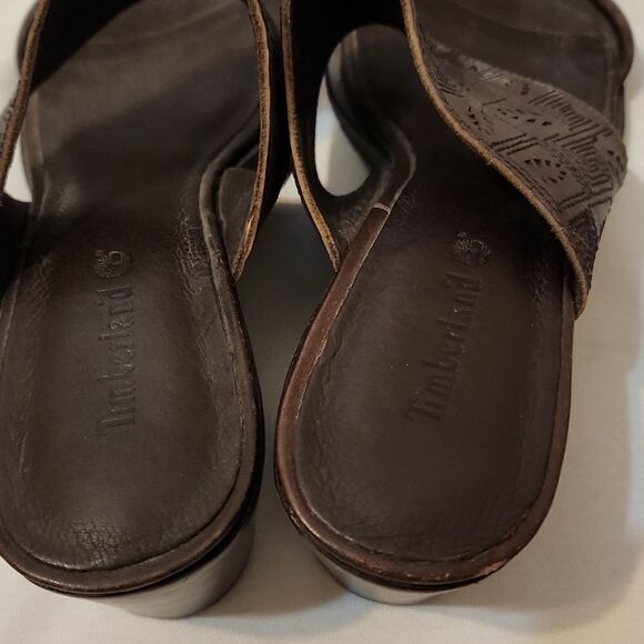 Timberland slip on block heel sandals size 7w - Picture 3 of 7